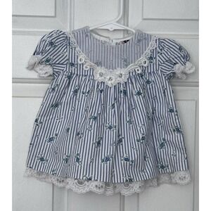 VTG Good Lad Of Philadelphia 6 9 Months Easter Blue Girl Spring Collar Dress USA